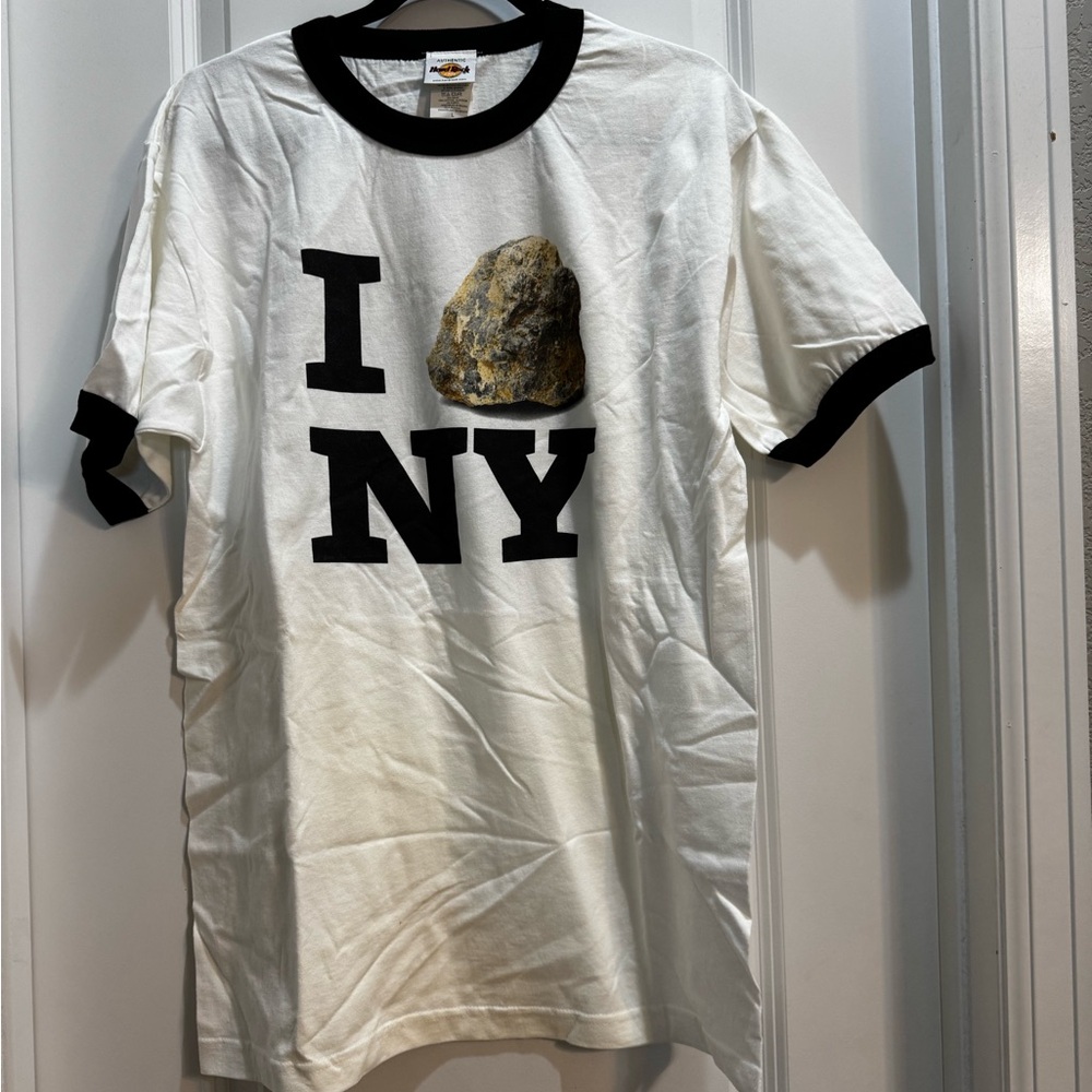 NWOT Hard Rock Cafe New York White Tee CrewNeck Short Sleeve Large 100% Cotton